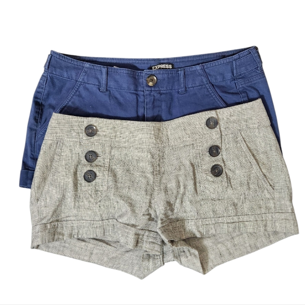Set Of 2 Express Women's Blue and Gray  Shorts